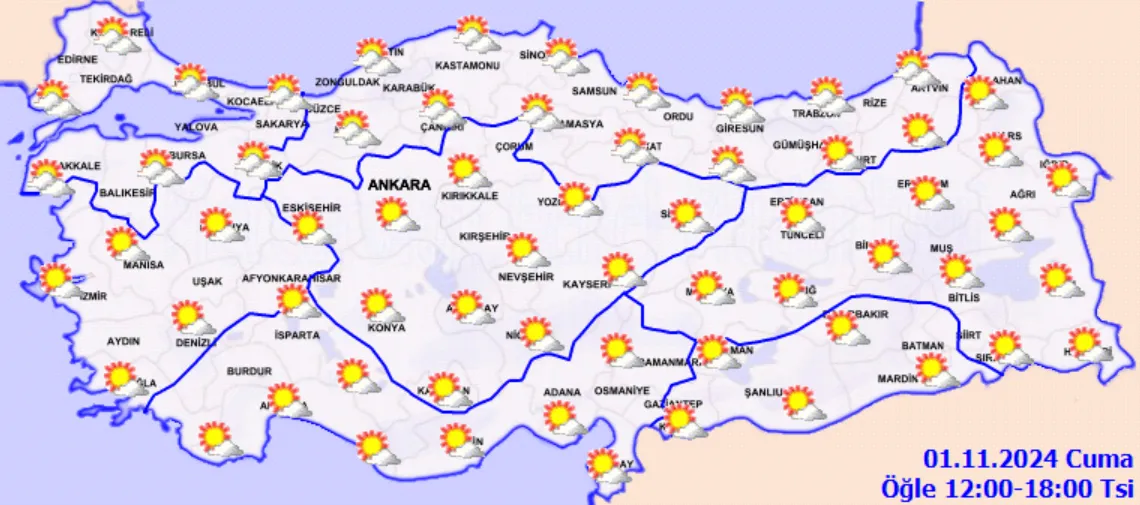 Meteoroloji Açıkladı 1 Kasım 2024 Hava Durumu Raporu... (4)