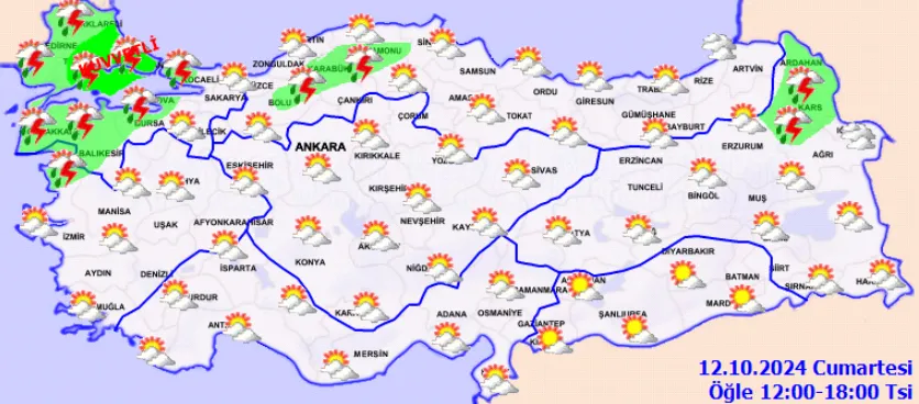 Meteoroloji Açıkladı 12 Ekim 2024 Hava Durumu Raporu.. (2)