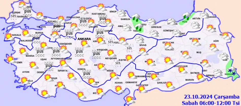 Meteoroloji Açıkladı 23 Ekim 2024 Hava Durumu Raporu...