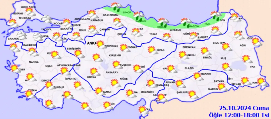 Meteoroloji Açıkladı 25 Ekim 2024 Hava Durumu Raporu...