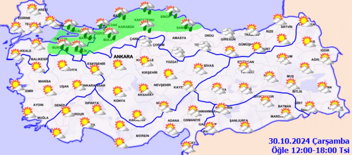 Meteoroloji Açıkladı 30 Ekim 2024 Hava Durumu Raporu...