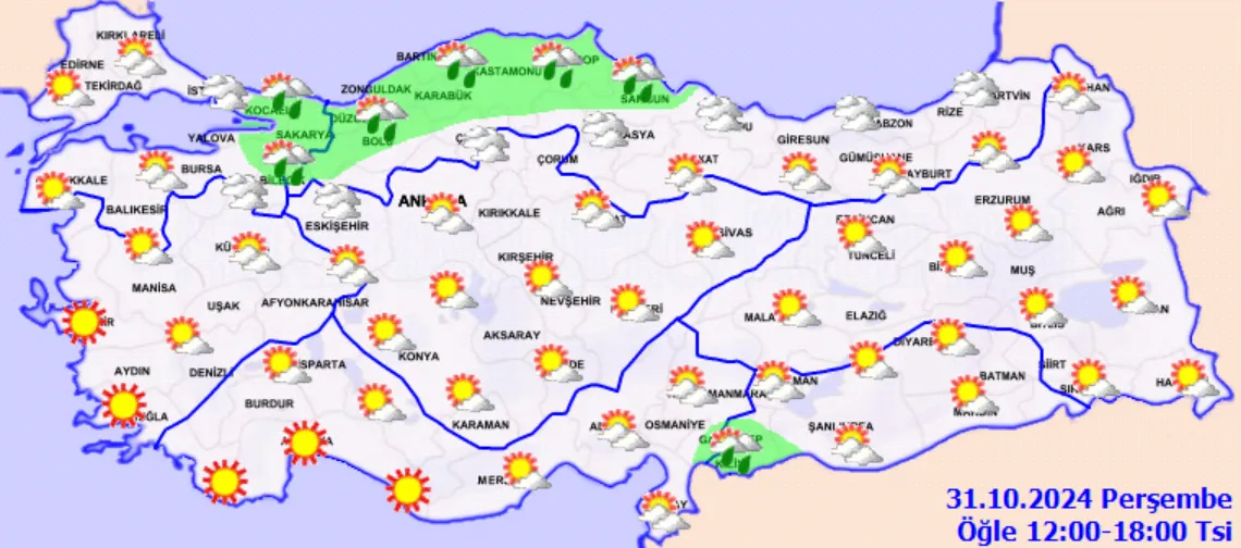 Meteoroloji Açıkladı 31 Ekim 2024 Hava Durumu Raporu... (4)