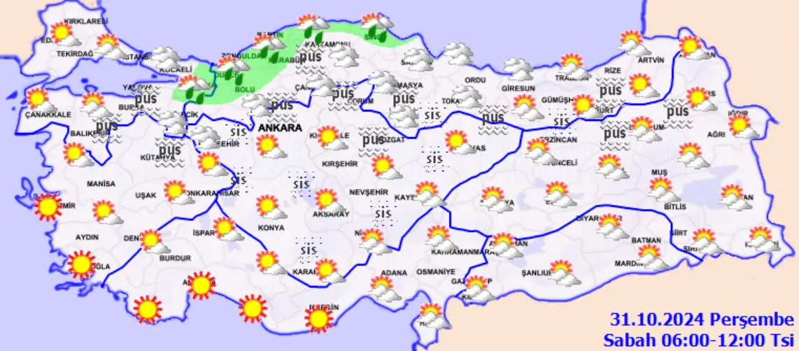 Meteoroloji Açıkladı 31 Ekim 2024 Hava Durumu Raporu...