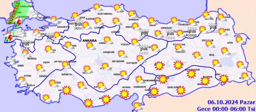 Meteoroloji Açıkladı 6 Ekim 2024 Hava Durumu Raporu...