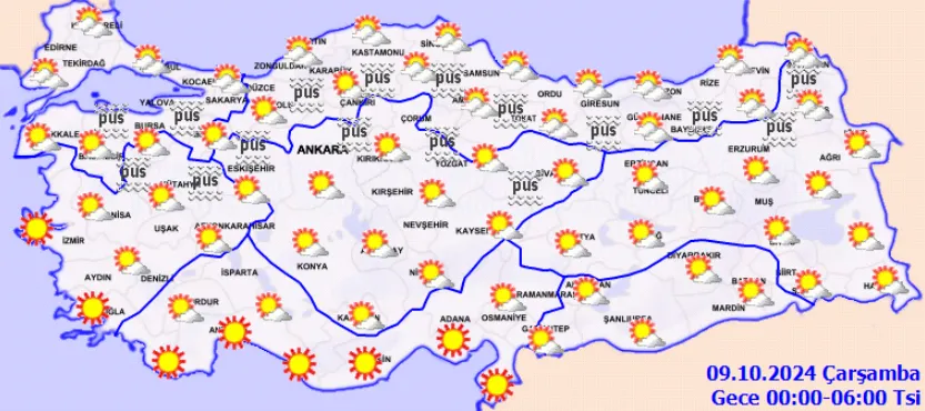 Meteoroloji Açıkladı 9 Ekim 2024 Hava Durumu Raporu...