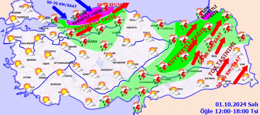 Meteoroloji'den Peş Peşe Uyarılar Kuvvetli Yağış Ve Fırtına Bekleniyor! (2)