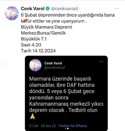 Ünlü Astrolog Tarih Verdi Bursa'da 7.1 Büyüklüğünde Deprem Bekleniyor!