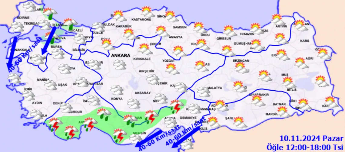 Meteoroloji Açıkladı 10 Kasım 2024 Hava Durumu Raporu... (4)