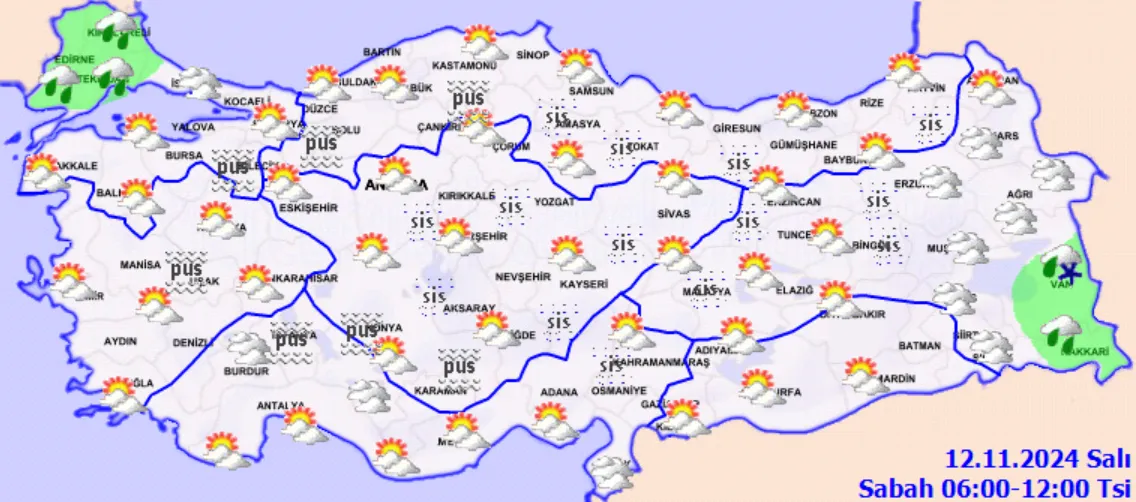 Meteoroloji Açıkladı 12 Kasım 2024 Hava Durumu Raporu... (3)