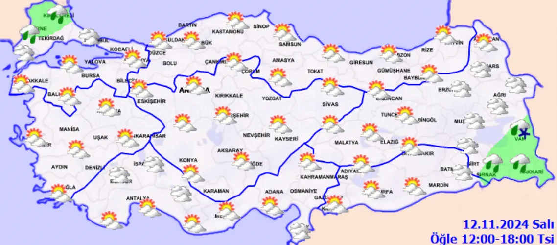 Meteoroloji Açıkladı 12 Kasım 2024 Hava Durumu Raporu... (4)