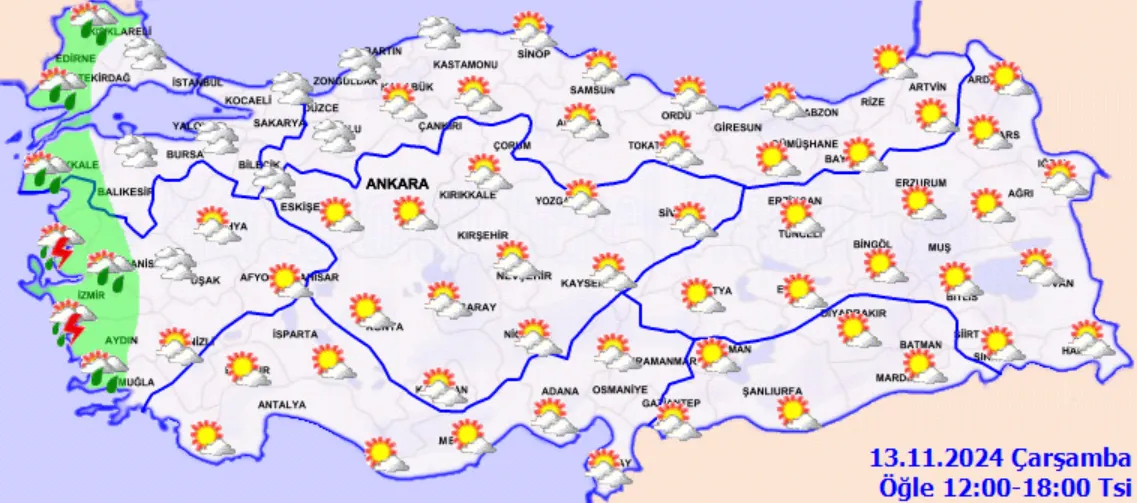 Meteoroloji Açıkladı 13 Kasım 2024 Hava Durumu Raporu... (3)