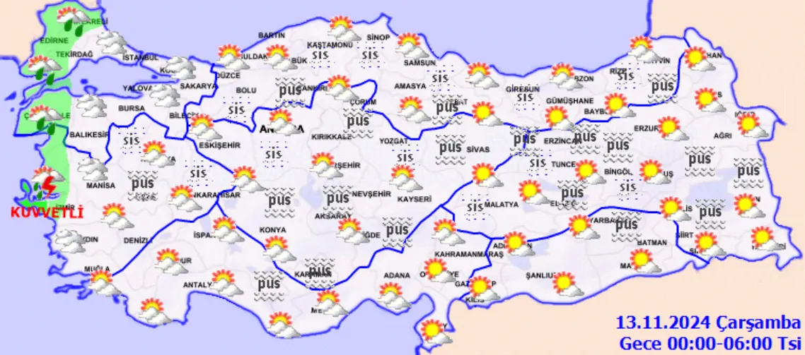 Meteoroloji Açıkladı 13 Kasım 2024 Hava Durumu Raporu... (4)