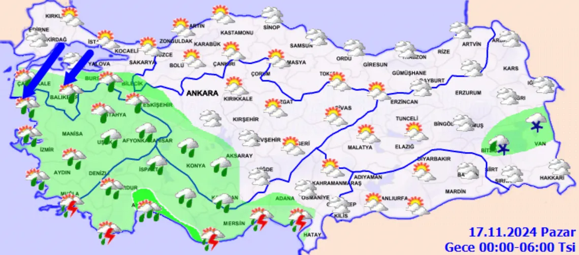 Meteoroloji Açıkladı 17 Kasım 2024 Hava Durumu Raporu.. (1)