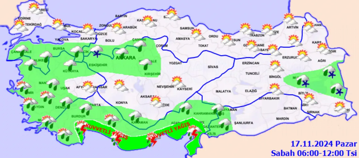 Meteoroloji Açıkladı 17 Kasım 2024 Hava Durumu Raporu.. (2)