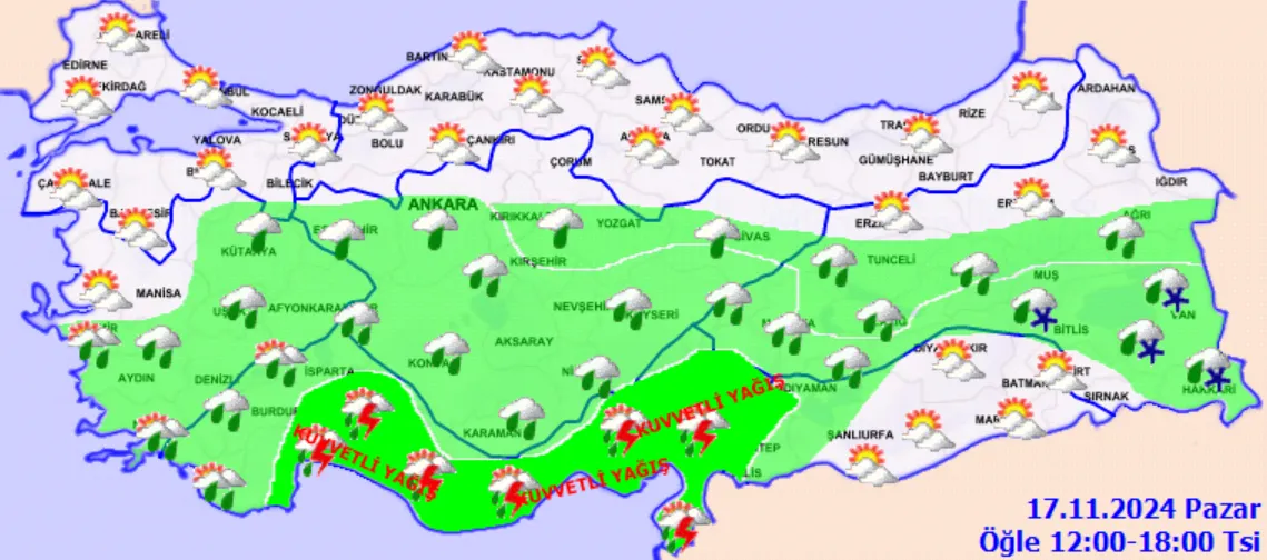 Meteoroloji Açıkladı 17 Kasım 2024 Hava Durumu Raporu.. (3)