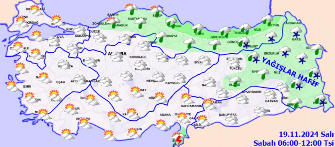 Meteoroloji Açıkladı 19 Kasım 2024 Hava Durumu Raporu.. (2)