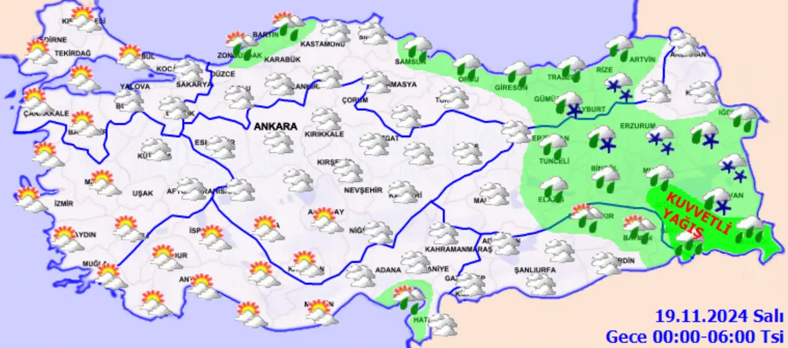 Meteoroloji Açıkladı 19 Kasım 2024 Hava Durumu Raporu.. (4)