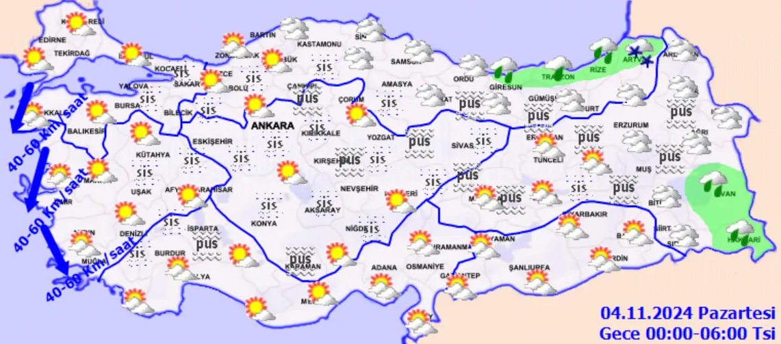 Meteoroloji Açıkladı 4 Kasım 2024 Hava Durumu Raporu... (2)