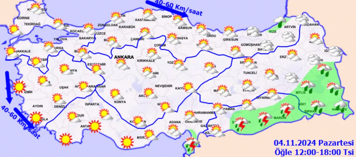 Meteoroloji Açıkladı 4 Kasım 2024 Hava Durumu Raporu... (3)