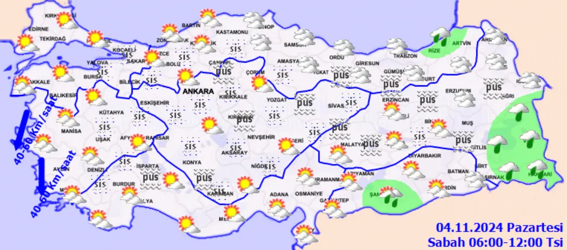 Meteoroloji Açıkladı 4 Kasım 2024 Hava Durumu Raporu... (4)