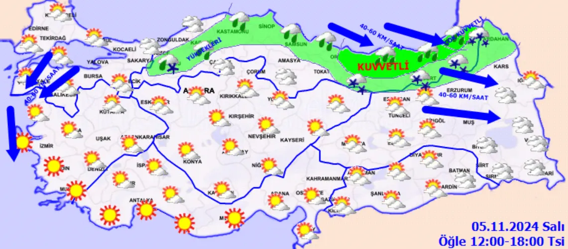 Meteoroloji Açıkladı 5 Kasım 2024 Hava Durumu Raporu... (4)