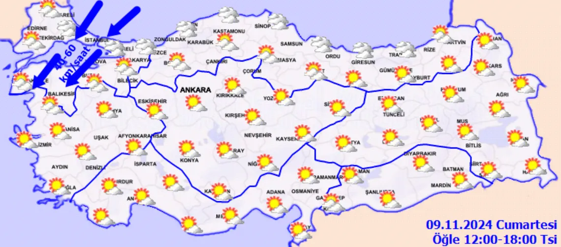 Meteoroloji Açıkladı 9 Kasım 2024 Hava Durumu Raporu... (4)