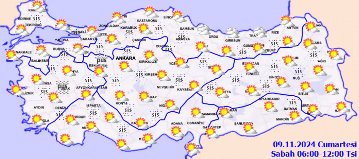 Meteoroloji Açıkladı 9 Kasım 2024 Hava Durumu Raporu...