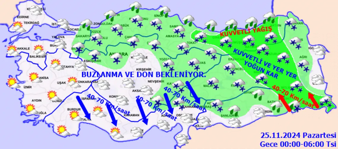 Meteoroloji Uyardı 25 İle Sarı, 13 İle Turuncu Kodlu Alarm Verildi! (2)