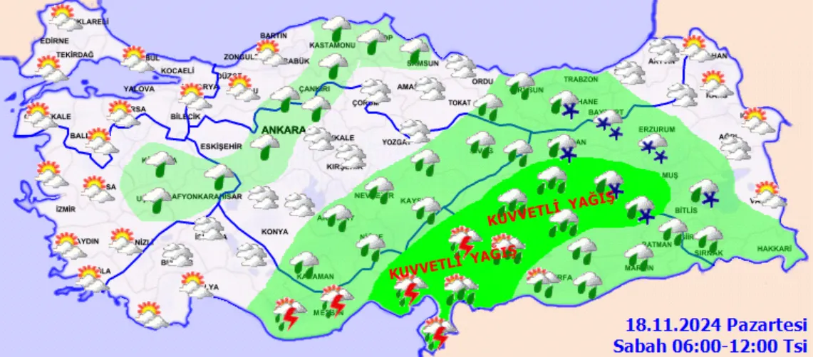 Meteoroloji Uyardı Yağmur Türkiye'yi Etkisi Altına Alıyor! (2)