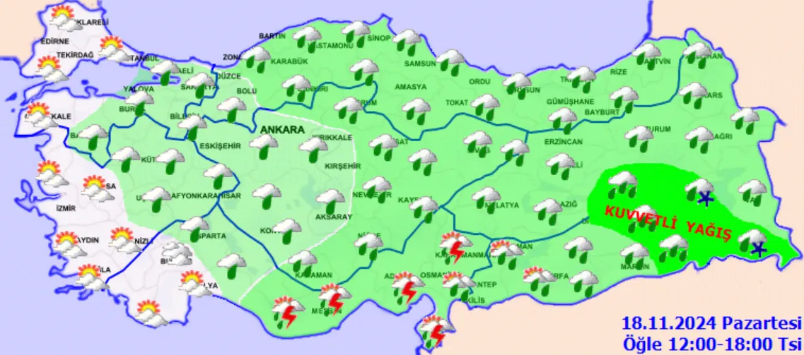 Meteoroloji Uyardı Yağmur Türkiye'yi Etkisi Altına Alıyor! (3)