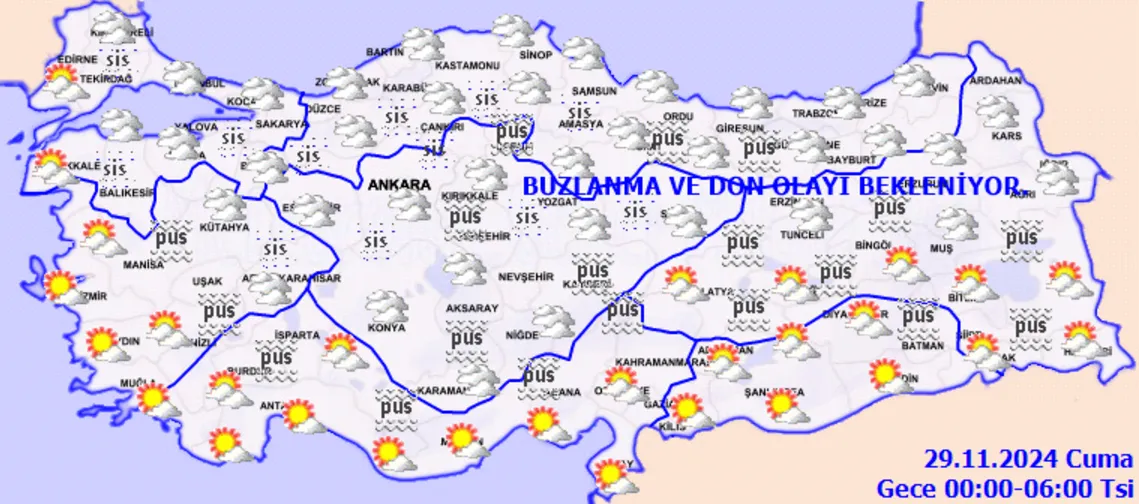 Türkiye Bugün Donacak! 29 Kasım 2024 Hava Durumu Raporu.. (1)