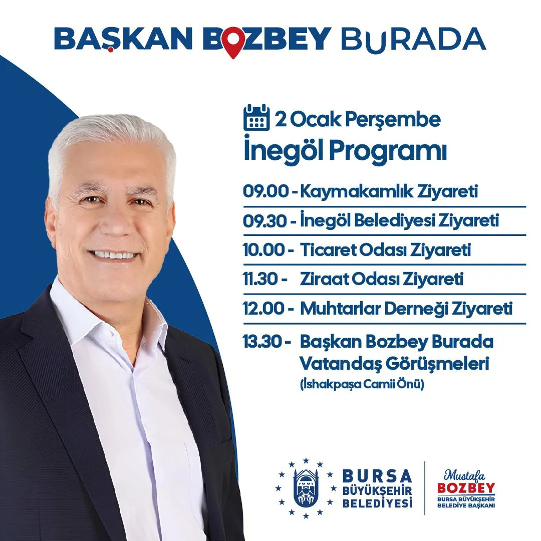 Başkan Bozbey 2025'E İnegöl İle Başlıyor! 2 Ocak'ta İnegöl'e Geliyor...