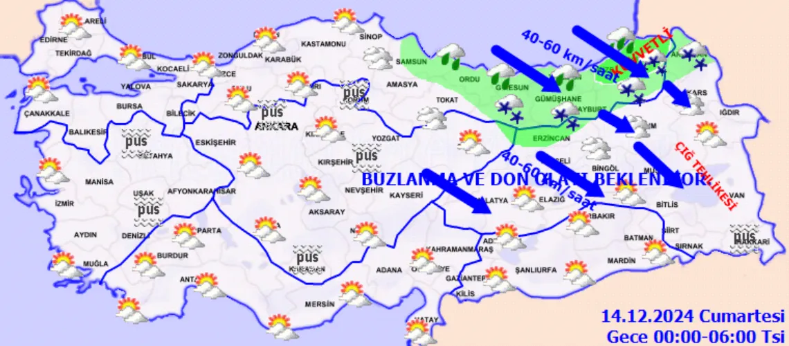 Di̇kkat! Uyarılar Peş Peşe Geldi... 14 Aralık 2024 Hava Durumu Raporu (4)