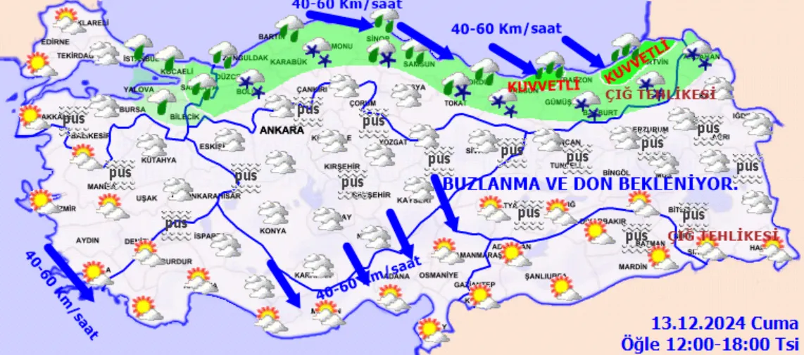 Hava Buz Kesecek Kar Ve Sağanak Yurdu Saracak! (1)