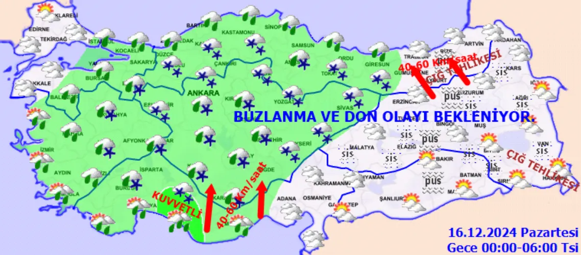 Meteoroloji Uyardı Buzlanma Ve Don Bekleniyor! (1)