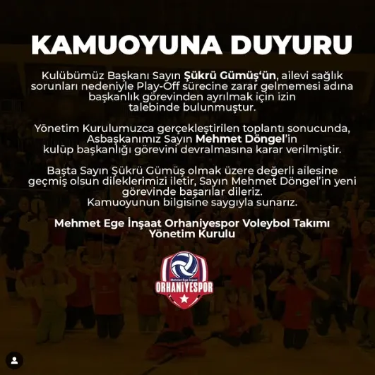 Orhaniyespor'da Zorunlu Başkanlık Değişikliği! (2)