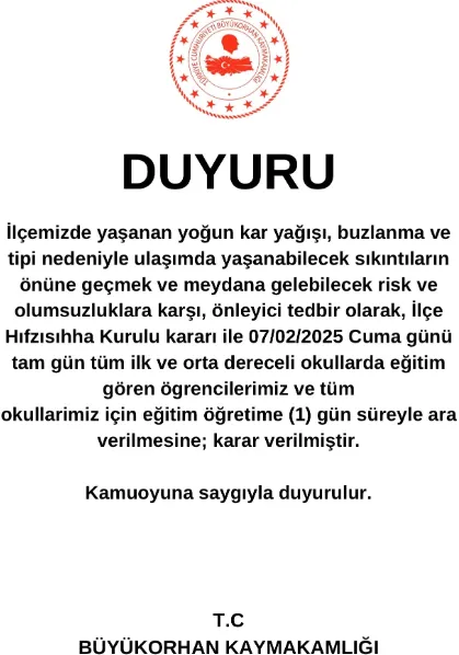 Bursa'nın O İlçesinde Okullar 1 Gün Tatil Edildi! (1)