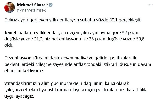 B A K A N S I M S E K E N F L A S Y O N D A K I I S T I K R A R L I D 592503 175314 Gencgazete