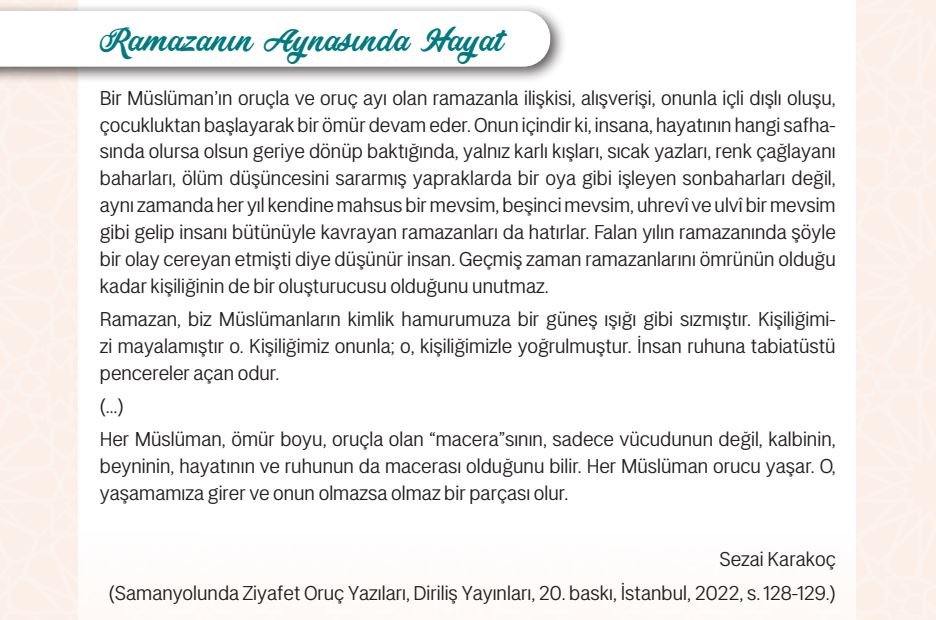 Gençgazete Ramazan Günlüğü, Ramazan Yazıları, Ramazan Takvimi (10)