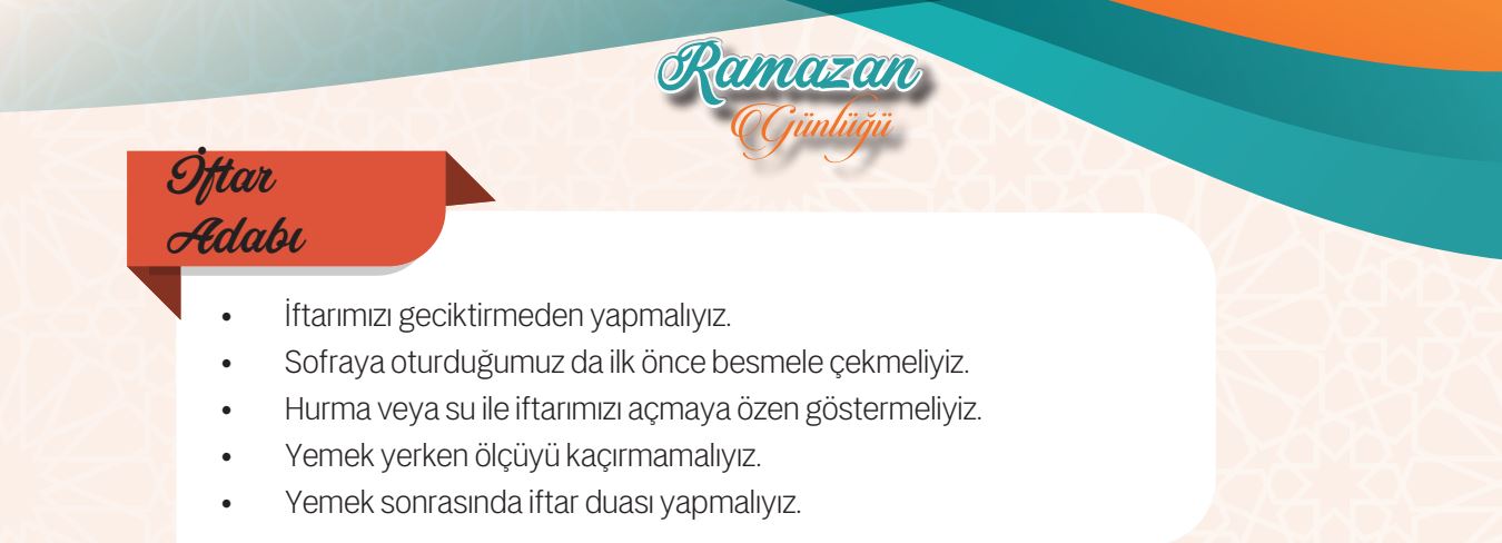 Gençgazete Ramazan Günlüğü, Ramazan Yazıları, Ramazan Takvimi (2)