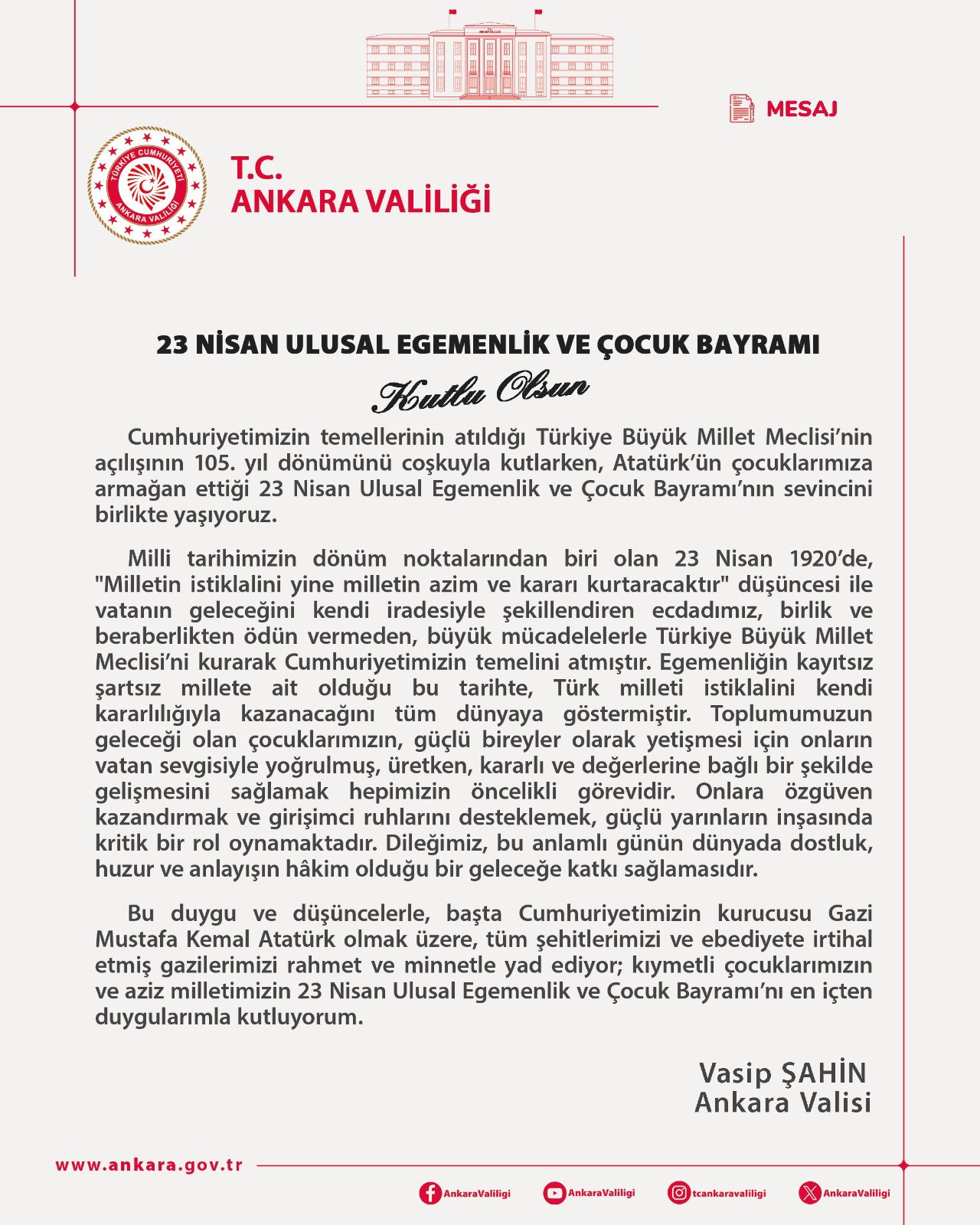 Ankara Valiliği'nden Chp’nin 23 Nisan Yürüyüşüne Ret! (1)-1
