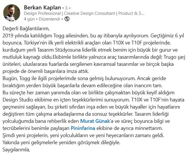 Bursa'da Üretim Yapan Togg'da Üst Düzey Ayrılık! (3)