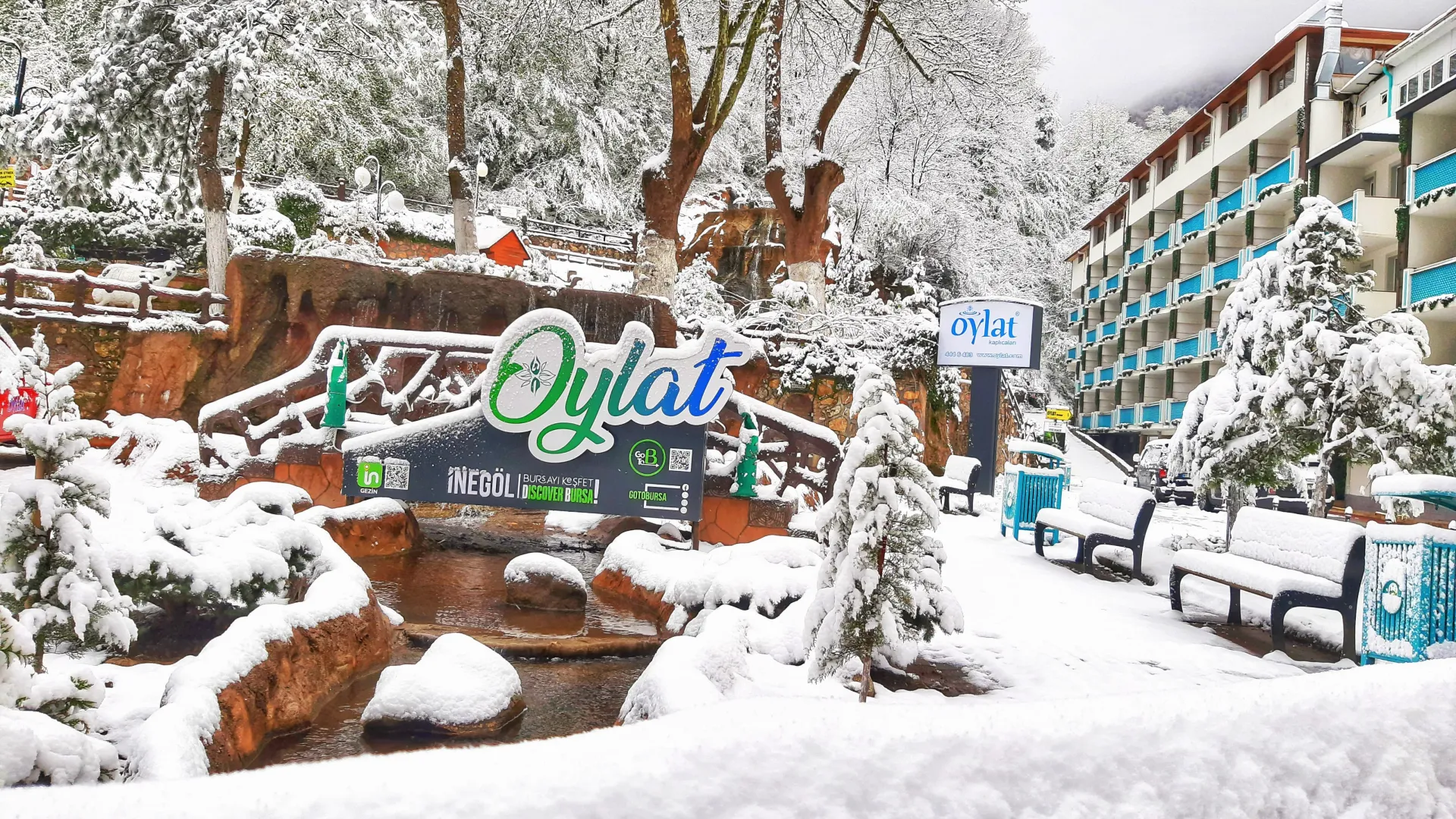 Bursa'nın Kaplıca Cenneti Oylat Beyaza Büründü (1)