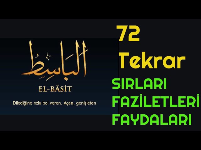 İç Huzur, Evinde, İşinde Genişlik İsteyenin Okuyacağı Dua Ya Basit, El Basit Esmaül Hüsna Gencgazete (23)