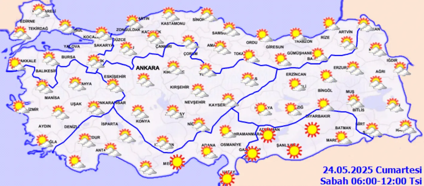 Afrika Sıcakları Türkiye'yi Etkisi Altına Aldı! Dışarı Çıkarken Dikkat (24 Mayıs 2025 Cumartesi Hava Durumu) (1)