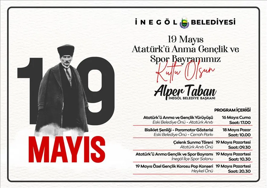 İnegöl Belediyesi'nden 19 Mayıs Kutlamalarına Davet (2)