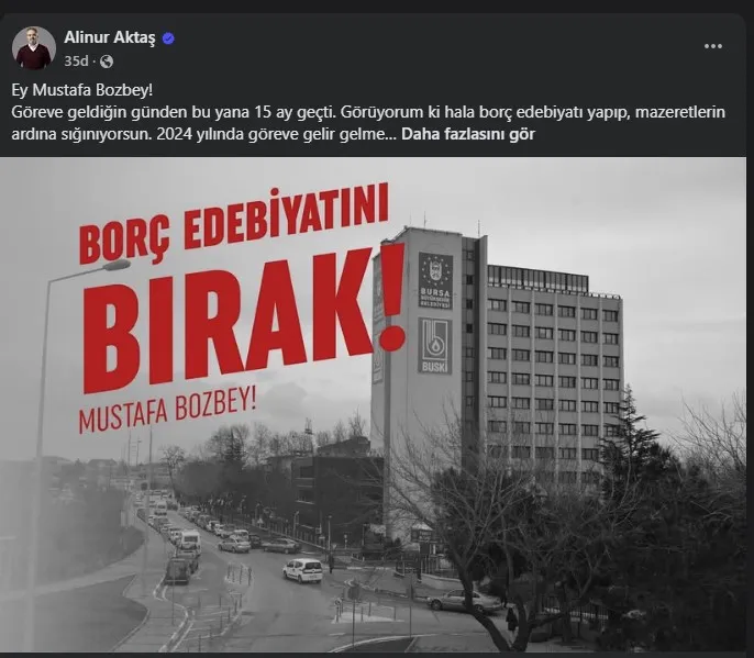 Alinur Aktaş'tan Olay Paylaşım! Borç Edebiyatını Bırak Mustafa Bozbey