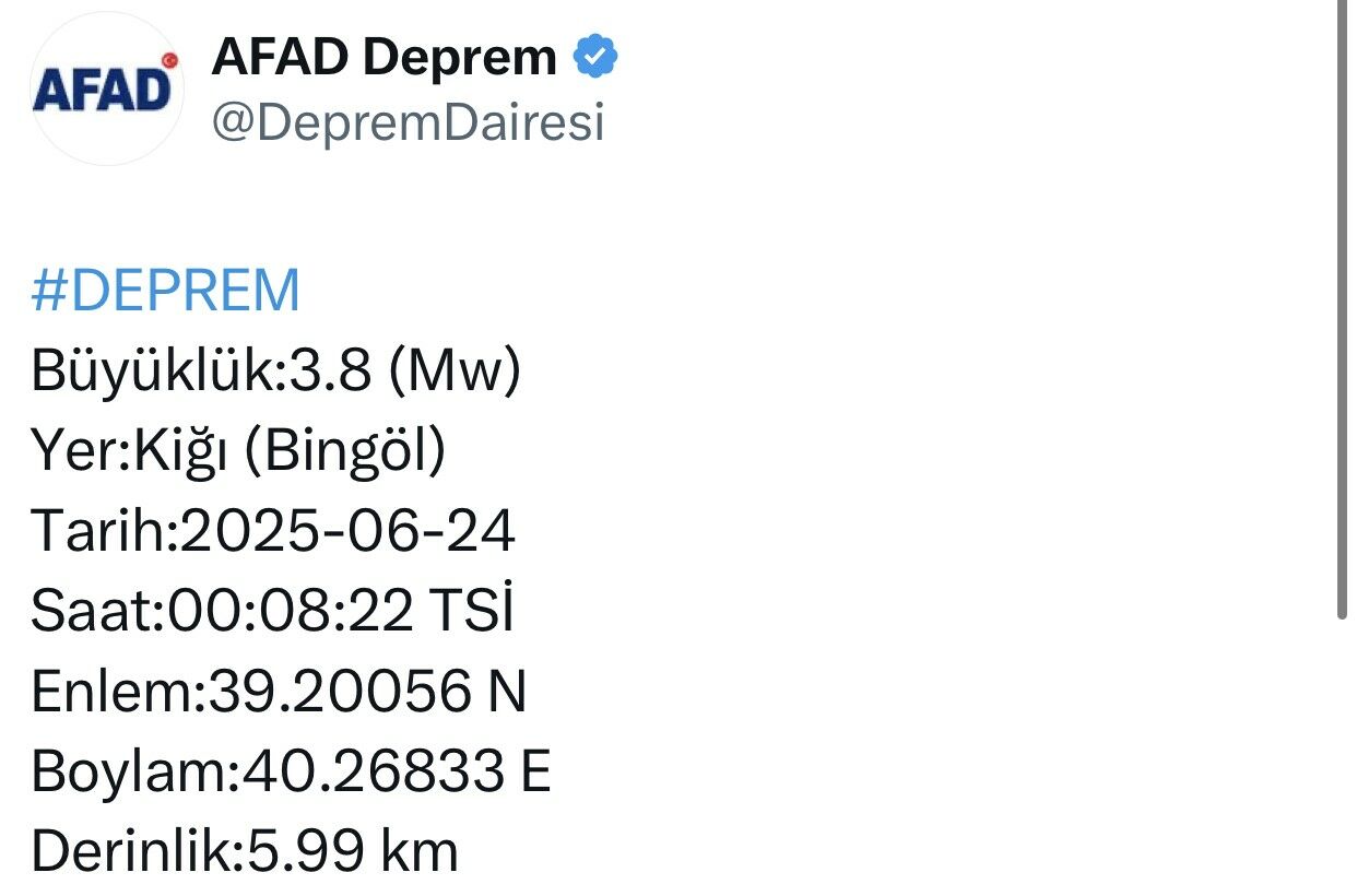 Bingöl'de Deprem Meydana Geldi!
