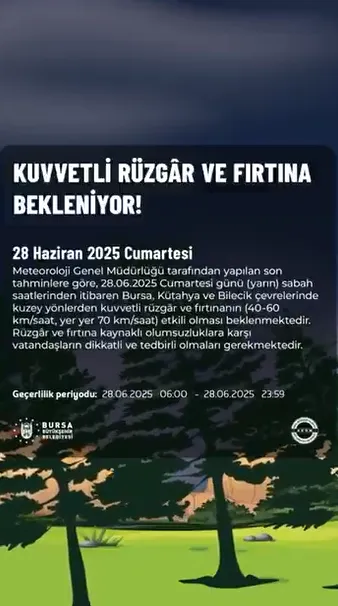 Bursa Büyükşehir Belediyesi’nden Fırtına Uyarısı! (3)