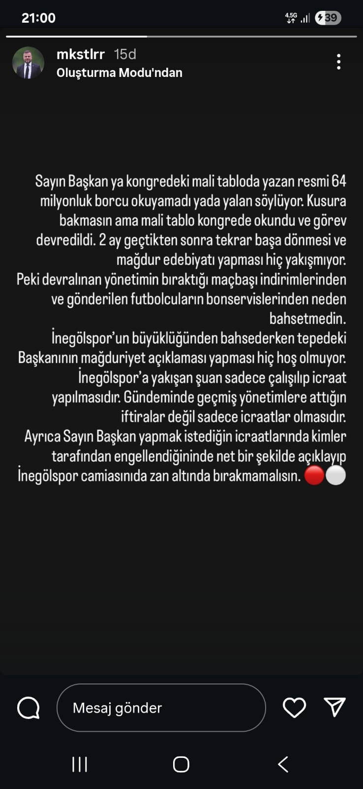 Abdurrahman Maksutlar'dan Yeni İnegölspor Başkanına Sert Yanıt “Ya Okuyamadı Ya Yalan Söylüyor”-1